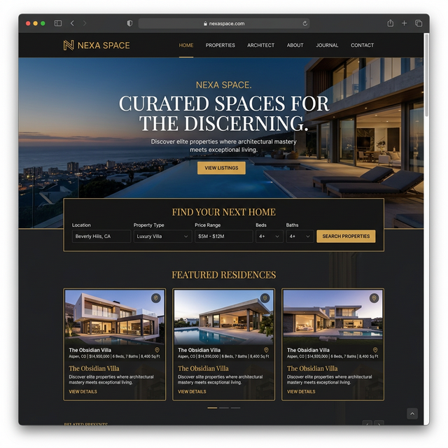 Nexa Space — Real Estate Landing Page